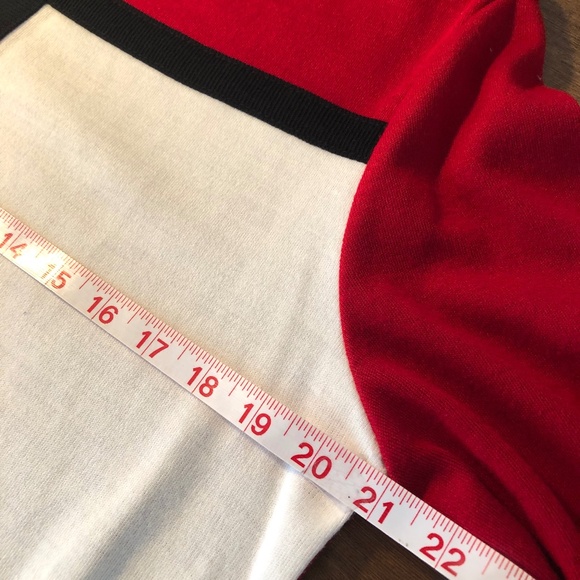 Acrylic Red n Cream Black Outline Sweater - Picture 5 of 7